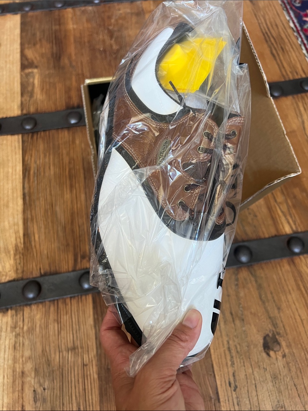 FootJoy Brown and White Men's Athletic Golf Shoes - Picture 2 of 4